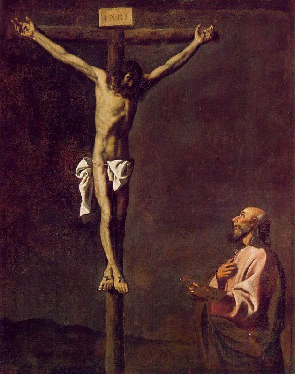 Francisco de Zurbaran Saint Luke as a Painter before Christ on the Cross